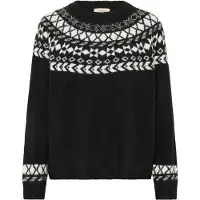 Cream Jersey 'Cherrie' negro / blanco