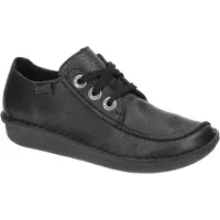 Clarks Zapatillas sin cordones 'Klassischer Schnürschuh Damen 203066394 Echtleder in schwarz' negro