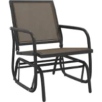 vidaXL Silla colgante para jardín, color marrón, 61x76x87 cm, fabricada con Textilene y acero