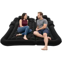 StarTech.com Colchón inflable para automóvil con bomba eléctrica - Cama para SUV - 75W, 12V, 1,74 x 1,26 m, capacidad de carga de 300 kg, 6 cámaras de aire, superficie de PVC con revestimiento suave - Color negro