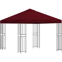 vidaXL Pabellón de 3 x 3 metros, color burdeos, fabricado en poliéster y acero, con una densidad de 190 g/m²
