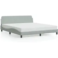 Syfax Estructura de cama Dover, color gris claro, 180x200 cm, terciopelo