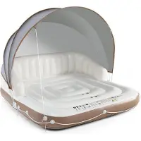 OEM Cama hinchable con respaldo – Colchón inflable para adultos – Colchón inflable flotante – Flotador y tumbona – Colchón inflable con portavasos