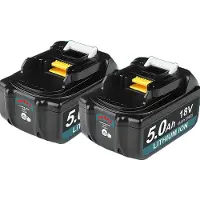 OEM Batería de 18V, capacidad de 5Ah, potencia de descarga de 8C. Juego de 2 baterías de 5Ah