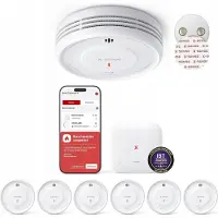 X-Sense : Detector de humo inteligente con conexión WLAN y soporte magnético, modelo XS0D-MR61
