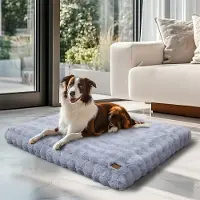Bingopaw Cama para perros, sofá para perros, colchón para perros, cojín para perros. Material: felpa, impermeable, lavable. Funda: desmontable. Talla XL: 105 x 70 x 12 cm, color gris