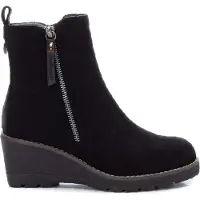 Refresh para mujer. 17100901-NEGRO Botines antelina negro -Altura cuña 6cm- (37), 5 a 8cm, Cremallera, Casual, outlet 2026.