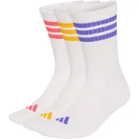 Adidas adidasPack de 3 pares de calcetines clásicos 3 bandas con amortiguación 37-39 White / Solar Purple / Crew Yellow / Pure Turbo Unisex