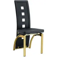 STILVORA : Juego de 2 sillas de comedor con diseño perforado, sillas de comedor tapizadas en cuero sintético (PU) con patas de metal, sillas de cocina para comedor y salón, sillas de comedor de diseño