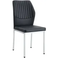 STILVORA , juego de 4 sillas de comedor con respaldo de poliuretano y diseño vertical, patas de metal, ideal para comedor y salón. Silla de comedor