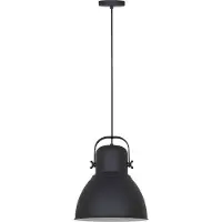 Fbright Lámpara de techo colgante, diseño moderno, color negro, casquillo E27, altura ajustable -