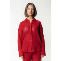 Colourful Rebel Talia Crochet Blouse Poppy Red Talla: XS | Blusas Outlet | Mujer | Rojo