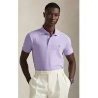 Ralph Lauren para hombre. 710941439503 Polo de piqué elástico Custom Slim Fit lila (M), Casual, Algodón, Manga corta,