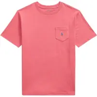 Ralph Lauren para niño. 323970333505 Camiseta de punto algodón con bolsillo rojo ((XL) 13/14años= 163/174cm), Casual, Manga corta, moda
