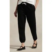 Ralph Lauren para mujer. 211971694004 Pantalón de chándal de felpa con cordón negro (XS), Casual, Deportivo, Algodón,