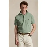Ralph Lauren para hombre. 710941439512 Polo de piqué elástico Custom Slim Fit verde (S), Casual, Algodón, Manga corta, Polo Ralph Laure