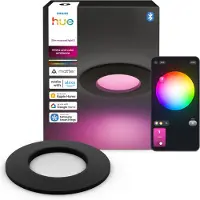 Philips Lámpara empotrada White and Color ambiance, 90 mm, Bluetooth/Zigbee, color negro, LED, policarbonato (PC), más detalles, 1000 K
