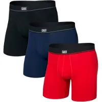 Saxx - Essential Cotton Boxer Brief Fly 3-Pack - Ropa interior de diario size S, negro