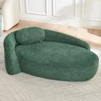 OKWISH Camas diurnas con almohadas, diseño redondeado. Sillones de saco clásicos, sofá de felpa tipo "teddy", para salones en color verde