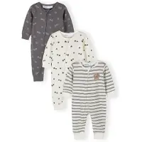 MINOTI Pijama entero/body crema / marrón / gris oscuro