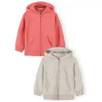 MINOTI Sudadera con cremallera beige moteado / coral