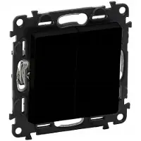 Legrand Valena Allure, interruptor doble, diseño clásico, color negro