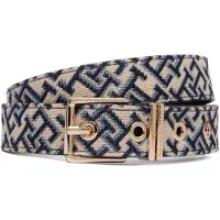 Tommy Hilfiger Cinturón 'Double Keeper Buckle' kitt / marino / ópalo / oro