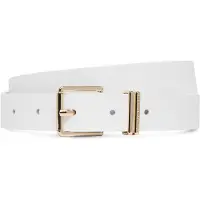 Tommy Hilfiger Cinturón 'Buckle Logo Keeper' blanco lana