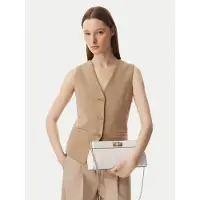 Tommy Hilfiger Bolso de noche 'Modern Chain TH Monogram Clasp Clutch' crema