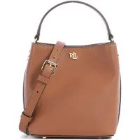 Ralph Lauren para mujer. 431969365002 Bolso saco Reese pequeño de piel cruzada marrón (OSFA), Beige, Casual, outl