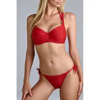 Marlies Dekkers Acapulco Rubine Red Plunge Balcony Bikini Top Talla: 85C | Bikinis Outlet | Mujer | Rojo