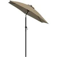 OEM Parasol para balcón de aluminio, color taupe, diámetro 200 cm, con protección UV, fabricado en poliéster