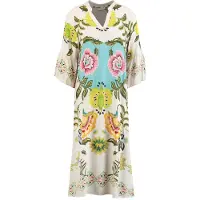 Key Largo Vestido 'Boho' azul claro / verde / rosa / blanco natural