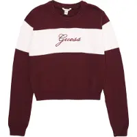 GUESS Sudadera rojo vino / blanco