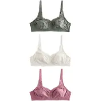 Next Sujetador verde oscuro / rosa / blanco