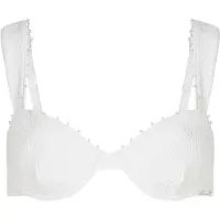 Karl Lagerfeld Top de bikini ' Strukturiertes Bikini-Top Perlen und Bügeln ' crema