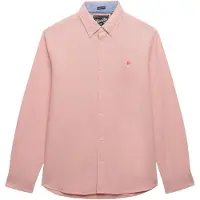Superdry para hombre. M4011100A Camisa Preppy Oxford rosa (XL), Casual, Algodón, Clásico, Manga larga, outlet 2026.