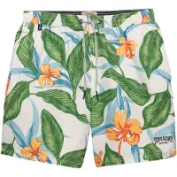 Superdry para hombre. M3010264A Bañador Hawaiian Print 16 verde (XXL), Beachwear, Poliéster Reciclado, outlet 2026.