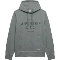 Superdry para hombre. M2014538A Sudadera con capucha 1954 Company Relaxed gris (S), Casual, Algodón, outlet 2026.