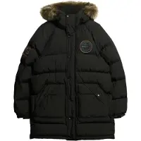Superdry para hombre. M5011932A Parka Everest Longline Baffled negro (XXL), Casual, Poliéster Reciclado, Sostenible, Nylon reciclado, Superd
