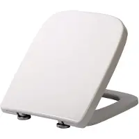 Woltu Asiento de inodoro WC con sistema de cierre suave, sistema de fijación rápida, material Duroplast, función Softclose, revestimiento antibacteriano, color blanco