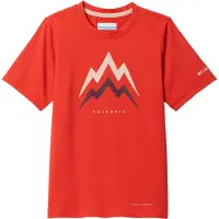 Columbia - Kid's Tech Trail Utility S/S Graphic Crew - Camiseta funcional size S, rojo
