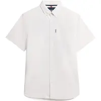 Superdry para hombre. M4010944A Camisa Oxford blanco (XL), Casual, Algodón, Manga corta, outlet 2026.