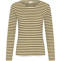 Kaffe Camiseta 'Liddy' amarillo pastel / negro