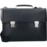 Leonhard heyden Berlin Maletín Piel natural 42 cm Compartimento para el portátil negro