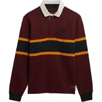 Superdry para hombre. M6010909A PoloVintage Athletic Stripe Rugby granate (S), Casual, Algodón, Manga larga, outlet 2026.