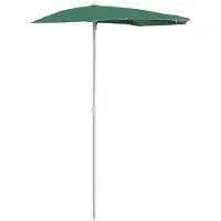 OEM Sombrilla para balcón semicircular - 180x90 cm - Verde - Protección UV - Estructura metálica resistente