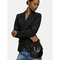 Ralph Lauren para mujer. 427P06814001 Cartera de mano Polo ID de piel negro (OSFA), Casual, outlet 2026.