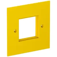 OBO VH-P4, placa de cubierta para 1 módulo, dimensiones 95x95 mm, material: poliamida (PA), color: amarillo "rapsgelb" (RAL1021), referencia: 6109840