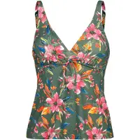 LASCANA Top de tankini oliva / naranja / rosa
